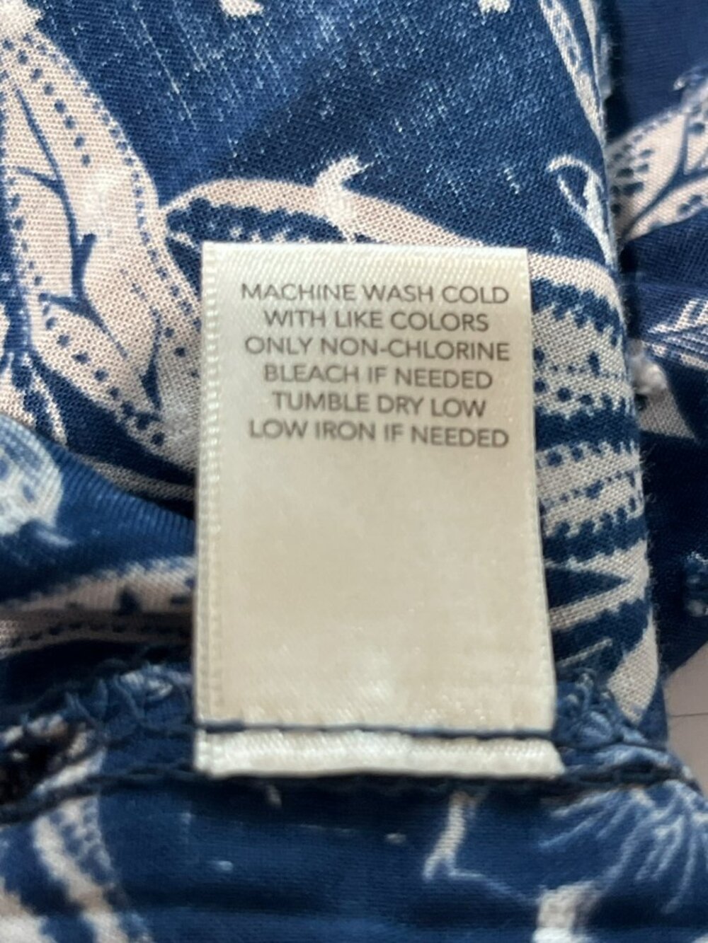 Christopher & Banks Blue Boho Blouse S Tassel Tie Rayon Used Lightweight - Picture 14 of 15